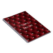 Carnet Glam Red Faux Velvet de luxe (Côté Droit)