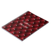 Carnet Glam Red Faux Velvet de luxe (Côté gauche)