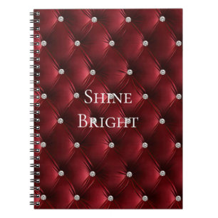 Carnet Glam Red Faux Velvet de luxe