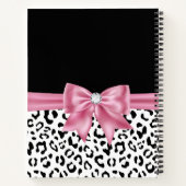 Carnet Glam rose Bow Diamond Black Snow Leopard (Dos)