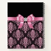 Carnet Glam Rose Bow-Pink Lace-Noir (Dos)