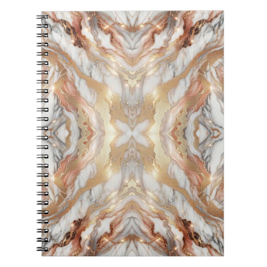 Carnet Glam Rose Gold Luxueux Marble Butterfly tendance (Devant)