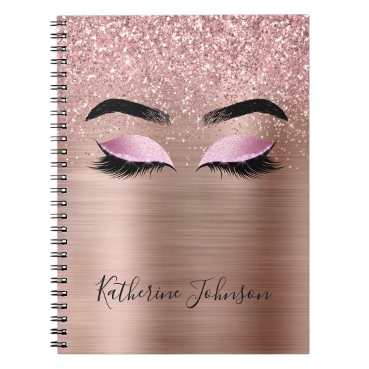 Carnet Glam Rose Gold Parties scintillant Beauté Lashes M (Devant)