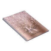 Carnet Glam Rose Gold Parties scintillant Diamond Script  (Côté Droit)