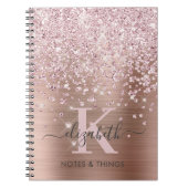 Carnet Glam Rose Gold Parties scintillant Diamond Script (Devant)