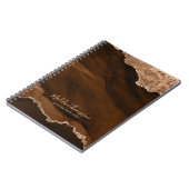 Carnet Glam Rust Gold Velvet Agate Géode Script (Côté gauche)