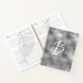 Carnet Glam Silver Monogram Recipe Book (Intérieur)