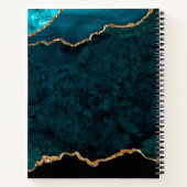 Carnet Glam Turquoise Velvet Agate Géode Gold Script (Dos)