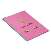 Carnet Glam Unicorne en or rose (Côté Droit)