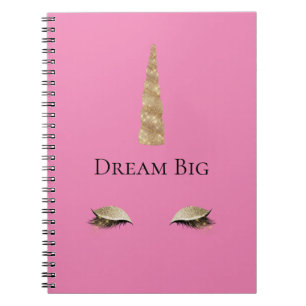Carnet Glam Unicorne en or rose