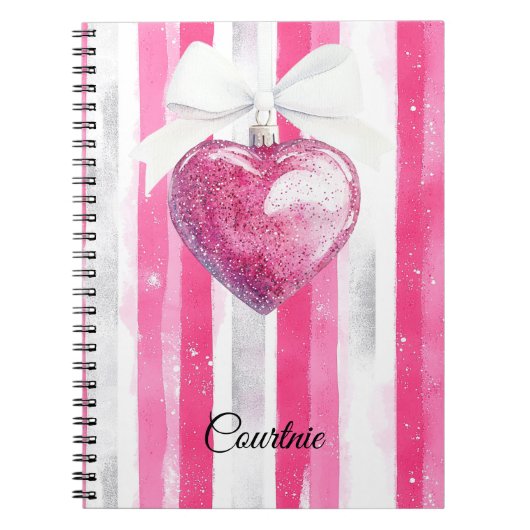 Carnet Glamme rose Coeur Bousses (Devant)