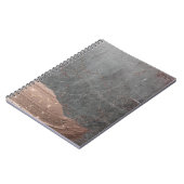 Carnet Glamor de cuivre rayé sur marbre gris (Côté gauche)