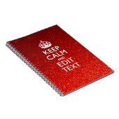 Carnet Glamor Red Festive Personnalisé Conserver le calme (Côté Droit)