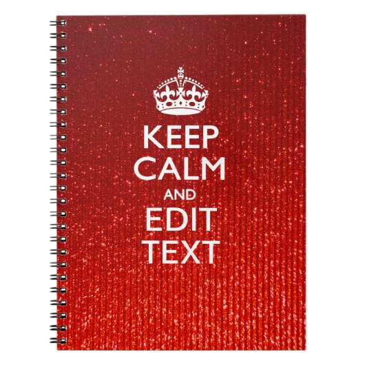 Carnet Glamor Red Festive Personnalisé Conserver le calme (Devant)