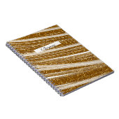 Carnet Glamour Chic à Paillettes Dorées et Blanc (Côté Droit)