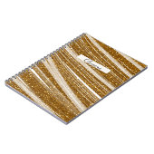Carnet Glamour Chic à Paillettes Dorées et Blanc (Côté gauche)