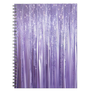 Carnet Glamour Fille Lavande Paillettes Rayures