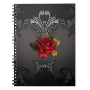 Carnet Glamour gothique Rouge Rose Noir Glam ornemental