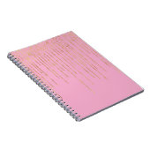 Carnet Glamour or rose Confettis Rayures Points (Côté Droit)