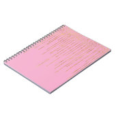 Carnet Glamour or rose Confettis Rayures Points (Côté gauche)