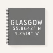 Carnet Glasgow Écosse Latitude & Longitude (Devant)