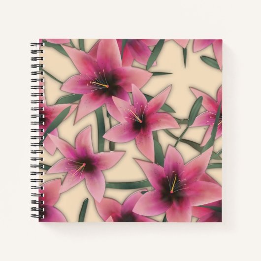 Carnet Glass tile 3D liquide lily flowers bloom (Devant)