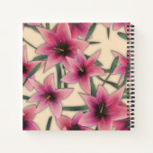 Carnet Glass tile 3D liquide lily flowers bloom (Dos)