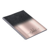 Carnet Glitter ombre noir Cool Monogram or rose (Côté Droit)
