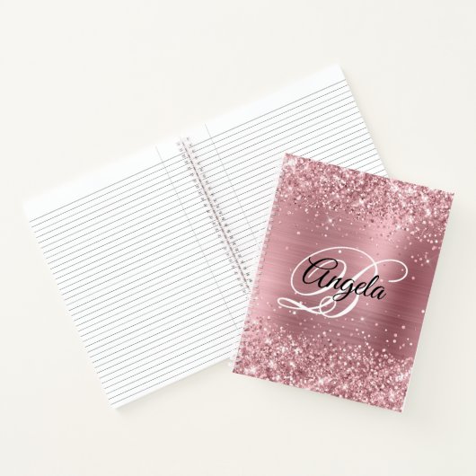 Carnet Glitter Pink Foil Fancy Monogramme (Intérieur)