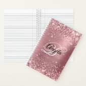 Carnet Glitter Pink Foil Fancy Monogramme (À l'intérieur)
