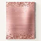 Carnet Glitter Rose Gold Foil Signature moderne Monogramm (Dos)