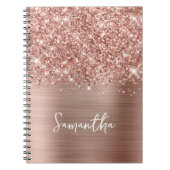 Carnet Glitter Rose Gold Glam Nom du script (Devant)