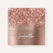 Carnet Glitter Rose Gold Glam Nom du script (Devant)
