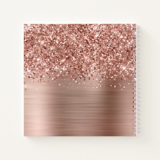 Carnet Glitter Rose Gold Glam Nom du script (Dos)