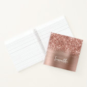 Carnet Glitter Rose Gold Glam Nom du script (Intérieur)
