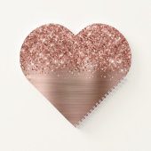 Carnet Glitter Rose Gold Glam Nom du script (Dos)