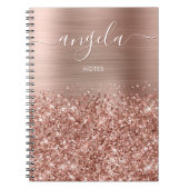 Carnet Glitter Rose Gold Glam Notes (Devant)