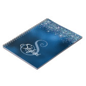 Carnet Glitter Royal Blue Foil Nom individuel (Côté gauche)