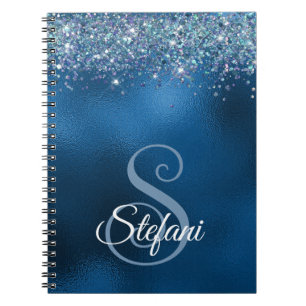 Carnet Glitter Royal Blue Foil Nom individuel
