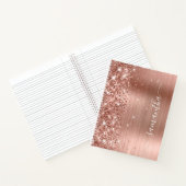 Carnet Glitterie Rose Gold Foil Moderne Fille Signature (Intérieur)