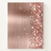 Carnet Glitterie Rose Gold Foil Moderne Fille Signature (Dos)