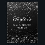 Carnet Glittery Black 50th Birthday Guestbook<br><div class="desc">Créez votre propre design de livre d'or de 50e anniversaire dans un carnet vierge de taille moyenne. Fille fausse parties scintillant noire brillante sur un arrière - plan de couleur solide personnalisable. Customisez les styles de police pour créer votre propre livre d'invités sa célébration spéciale. Une calligraphie classique et élégante...</div>
