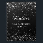 Carnet Glittery Black 50th Birthday Guestbook<br><div class="desc">Créez votre propre design de livre d'or de 50e anniversaire dans un carnet vierge de taille moyenne. Fille fausse parties scintillant noire brillante sur un arrière - plan de couleur solide personnalisable. Customisez les styles de police pour créer votre propre livre d'invités sa célébration spéciale. Une calligraphie classique et élégante...</div>