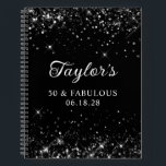 Carnet Glittery Black 50th Birthday Invité<br><div class="desc">Créez votre propre design de livre d'or de 50e anniversaire dans un carnet vierge. Parties scintillant noir brillant et faux sur un arrière - plan de couleur solide personnalisable. Customisez les styles de police pour créer votre propre livre d'invités sa célébration spéciale. Une calligraphie classique et élégante associée à une...</div>