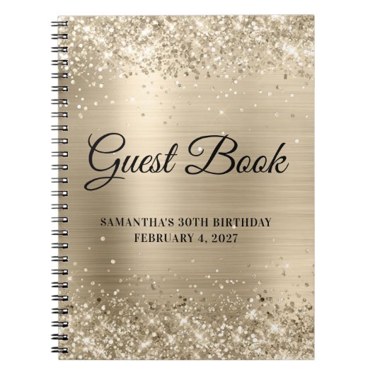 Carnet Glittery Champagne Foil 30e anniversaire Invité (Devant)