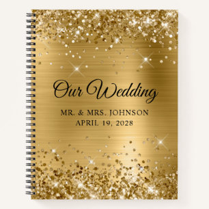 Carnet Glittery Gold Foil Notre invité Mariage