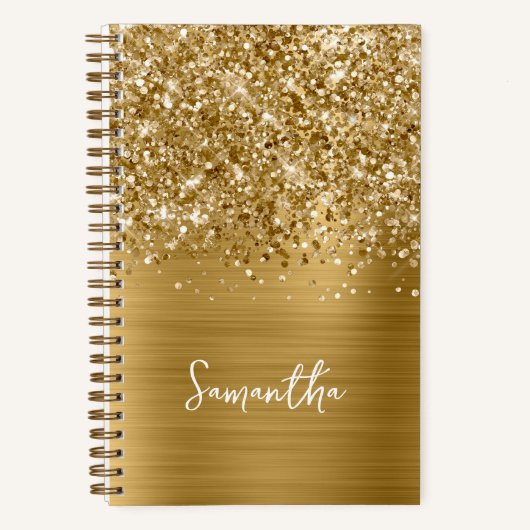 Carnet Glittery Gold Glam Nom du script (Recto)