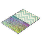 Carnet Glittery Green et Purple Chevron (Côté gauche)