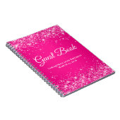 Carnet Glittery Hot Pink Ombre Fête d'anniversaire invité (Côté Droit)