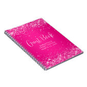 Carnet Glittery Hot Pink Ombre Sweet 16 Invité (Côté Droit)